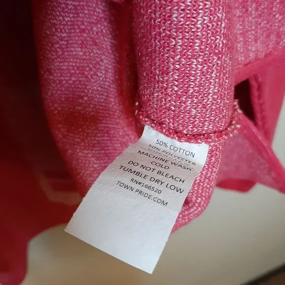 Town Pride Sweater Pink Women Size L "Tips Up" Ski Oversize Drop Shoulders USA - Picture 9 of 13